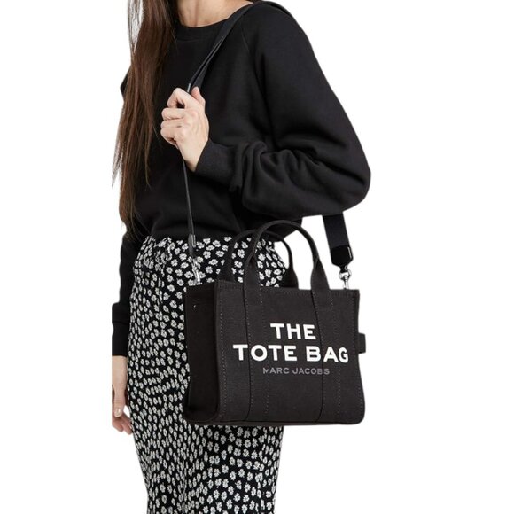 NWT THE MARC JACOBS TOTE BAG, BLACK DENIM, SMALL SIZE - Picture 1 of 5